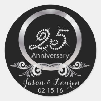 Stickers Diamants d'argent 25e anniversaire