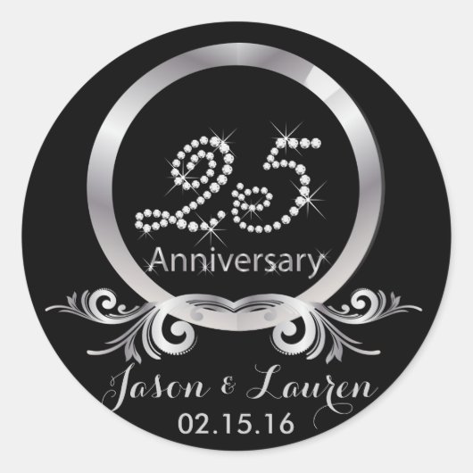 Stickers Diamants d'argent 25e anniversaire (Devant)
