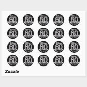 Stickers Diamond 60e Anniversaire | Noir et argent (Feuille)