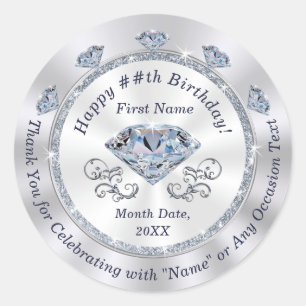 Stickers Diamond, 60ème, 70ème, 75ème, 100ème anni