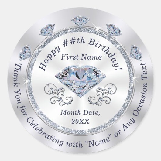 Stickers Diamond, 60ème, 70ème, 75ème, 100ème anni (Devant)