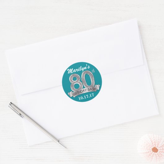 Stickers Diamond 80e anniversaire (Enveloppe)