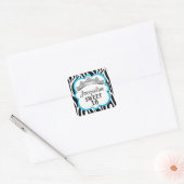 Stickers Diamond Crown Zebra Aqua Blue (Enveloppe)