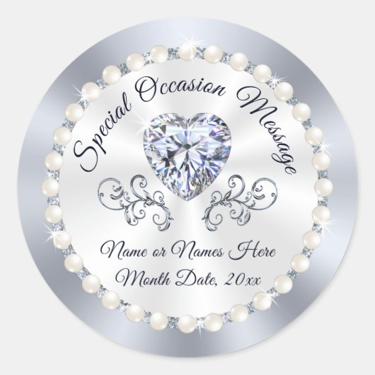Stickers Diamond Personnalisé pour Faveurs Mariage (Devant)