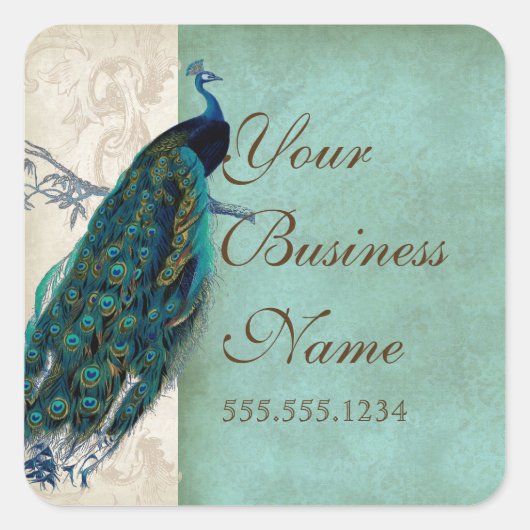 Stickers d'identification d'entreprise Peacock vin (Devant)