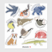 Stickers Die-Cut Personnalisés Animaux Assortis (Feuille)