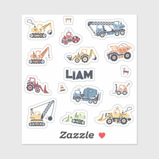 Stickers Die-Cut pour Camion de Construction Perso (Feuille)