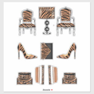 Stickers d'impression de tigre haute mode