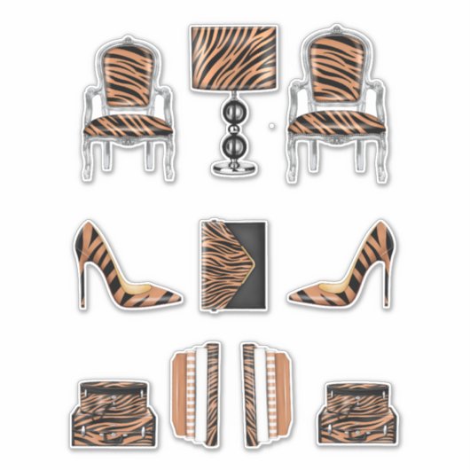 Stickers d'impression de tigre haute mode (Devant)