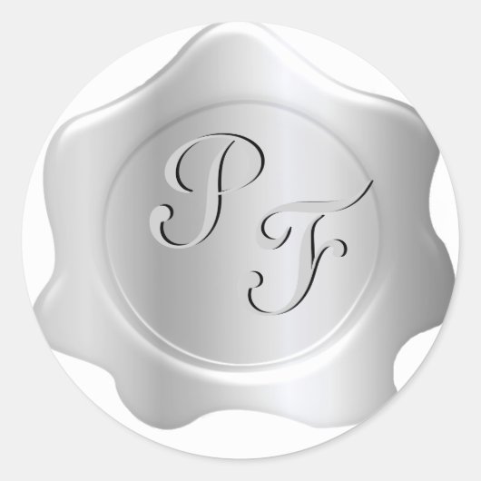 Stickers d'impression monogramme en cire d'argent (Devant)