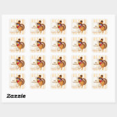 Stickers dinde caricature bon thanksgiving (Feuille)