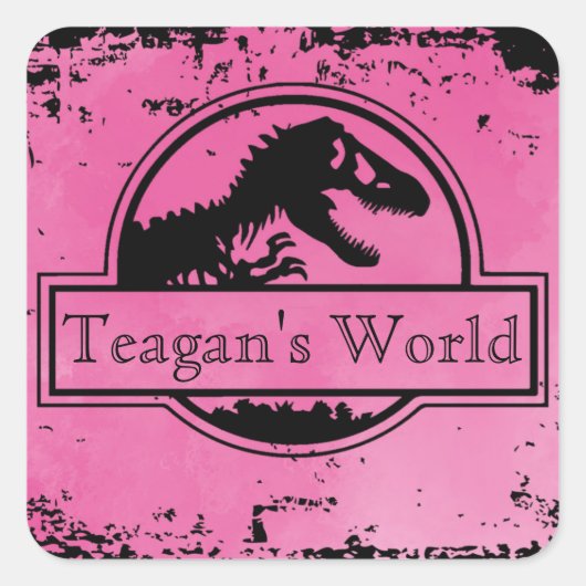 Stickers Dino rose Jurassic (Devant)