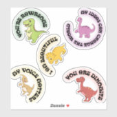 Stickers Dinosaur Motivational Pack pour enfants (Feuille)