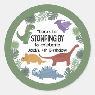 Stickers Dinosaure Anniversaire pour Faveurs ou En
