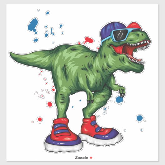 Stickers Dinosaure cool (Feuille)