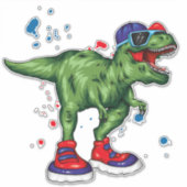 Stickers Dinosaure cool (Devant)