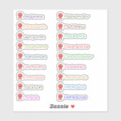 Stickers Dinosaure Personnalisé Plusieurs Noms (Feuille)