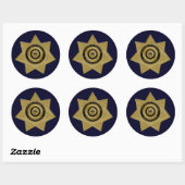 Stickers d'insigne d'or de l'agent correctionnel (Feuille)
