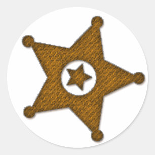 Stickers d'insigne Sherriff Ouest texturé Brown