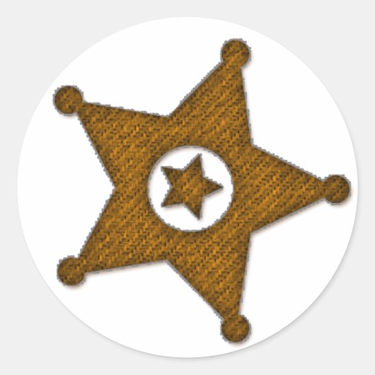 Stickers d'insigne Sherriff Ouest texturé Brown (Devant)