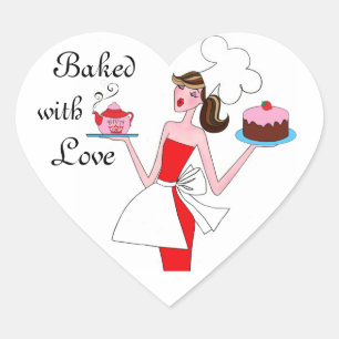 Stickers Diva Coeur "Baked With Love"