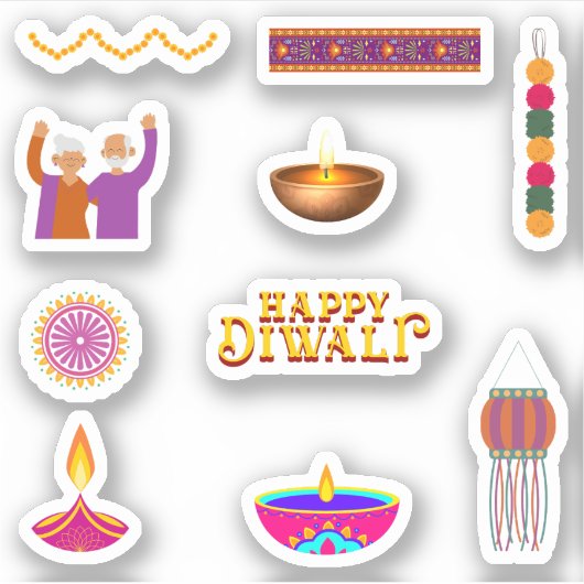 Stickers Diwali heureux (Devant)