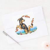 Stickers Doberman Noir Pinscher Kinda Crabby (Enveloppe)