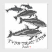 Stickers Dolphin Art Personnalisé Dauphin Decks (Feuille)