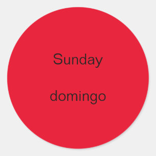 Stickers dominical domingo anglais à espagnol