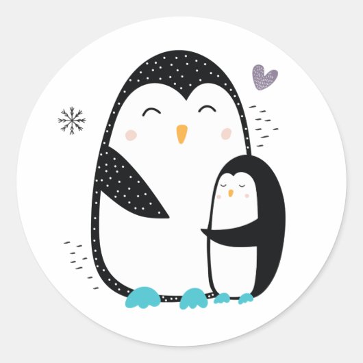 Stickers Doodle Penguin d'hiver (Devant)