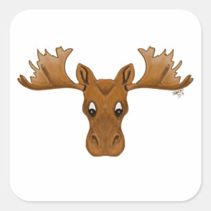 Stickers d'orignal, dessin animé