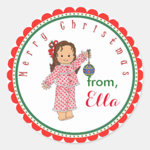 Stickers d'ornement de petite fille de Noël Étique