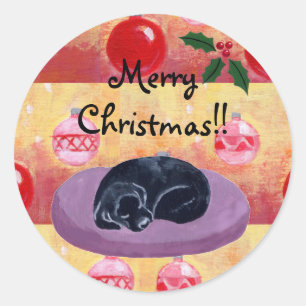 Stickers d'ornements de Noël Black Lab
