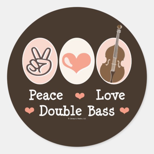 Stickers Double Basse Peace Love (Devant)