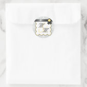 Stickers Double Monogramme jaune et gris Damas (Sac)