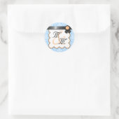 Stickers Double Monogramme Orange & Blue Damask (Sac)