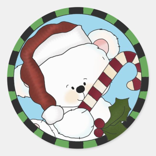 Stickers d'ours de Père Noël (Devant)
