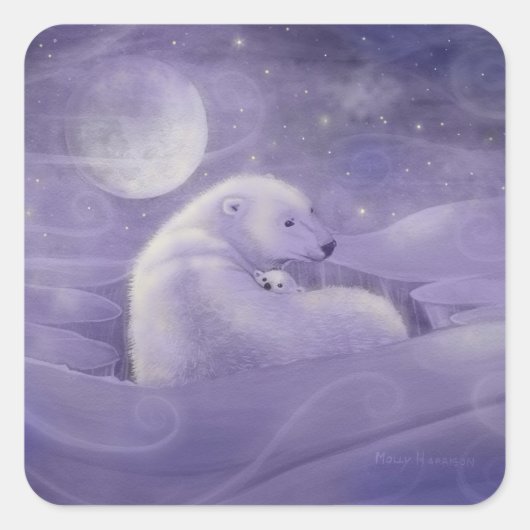 Stickers d'ours polaire d'hiver doux et petits (Devant)