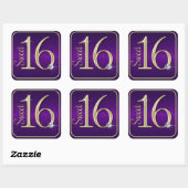 Stickers doux 16 violet/or en métal (Feuille)
