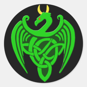 Stickers Dragon Celtique Vert