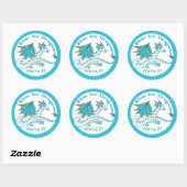 Stickers Dragon de glace bleu (Feuille)