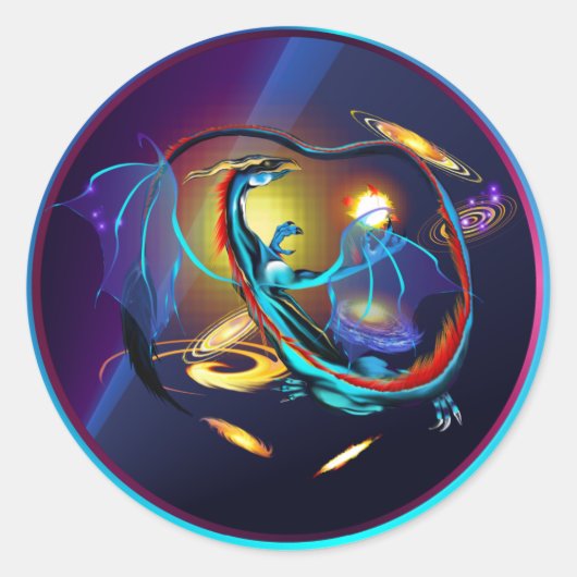 Stickers Dragon Galaxy Bleu (Devant)