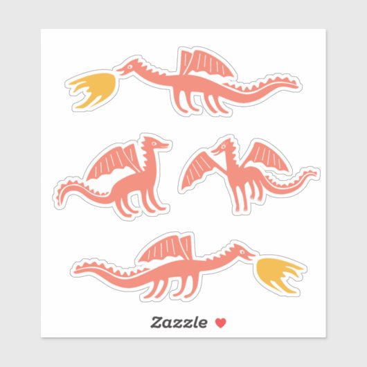 stickers dragon mignons (Feuille)