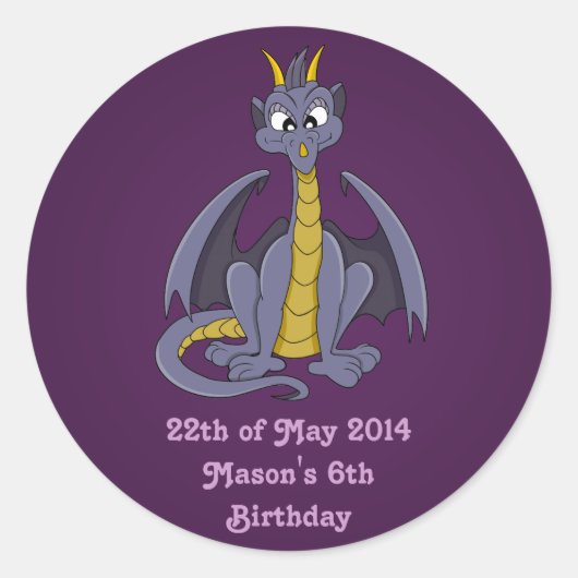 Stickers dragon violet (Devant)