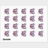 Stickers Dragon violet et rouge (Feuille)
