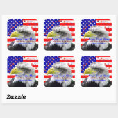 Stickers Drapeau Américain Et Aigle (Feuille)