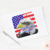 Stickers Drapeau Américain Et Aigle (Enveloppe)