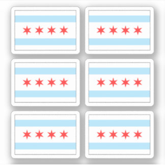 stickers drapeau de Chicago, ensemble de six