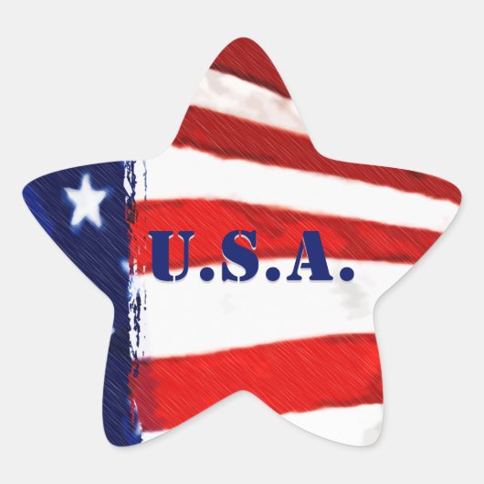 Stickers Drapeau de forme étoile des États-Unis (Devant)