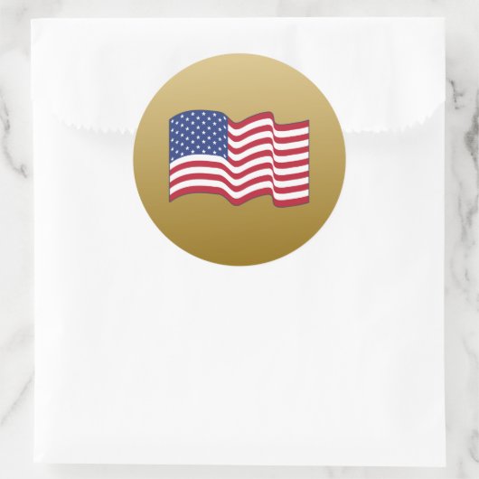 Stickers Drapeau Gold American (Sac)